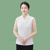 交领内搭汉服背心棉中式 国风改良无袖 打底上衣套头纯色