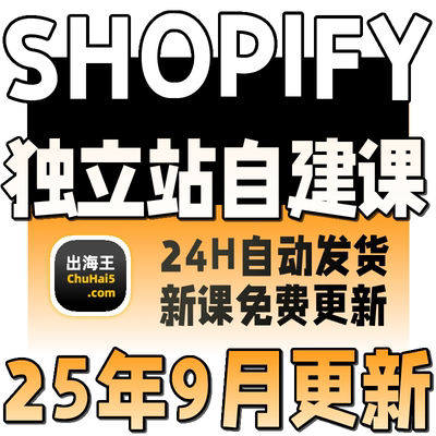 2025Shopify教程独立站搭建外贸跨境电商开店运营课培训视频模板