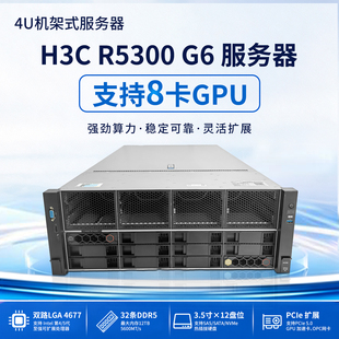 H3C新华三R5300 G6算力服务器4U双路8卡至强4/5代大模型推理GPU