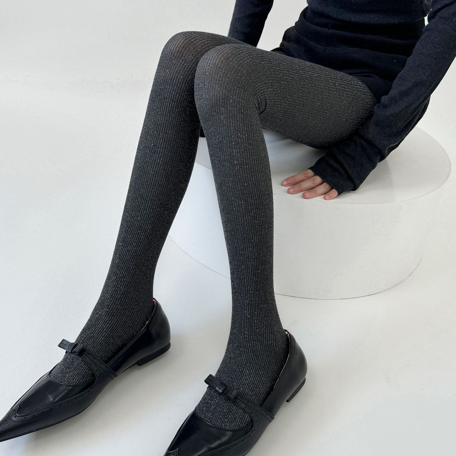 miu里miu气格雷系高级感连裤袜