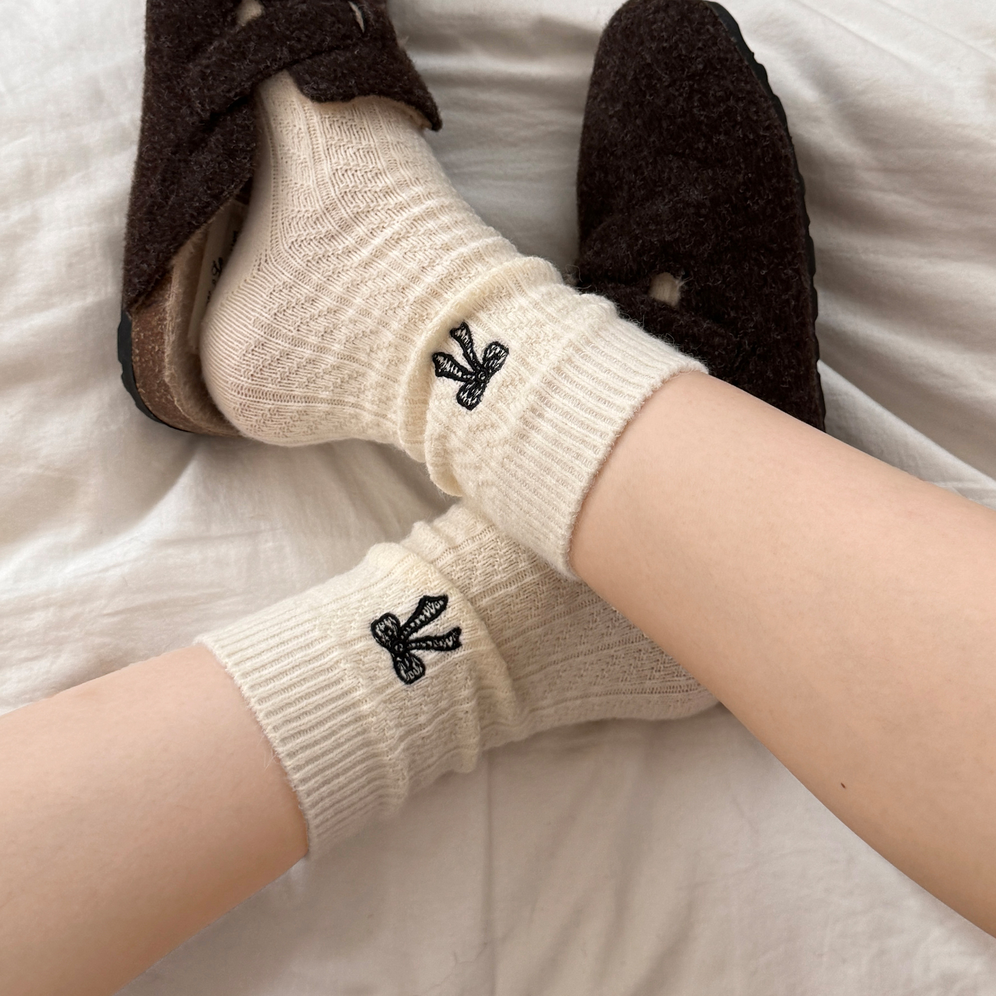 【蝴蝶结甜酷】中筒袜