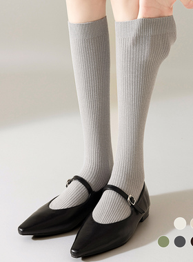 灰色miu系长筒袜子女新款黑色显瘦jk小腿袜堆堆芭蕾风高筒秋冬季