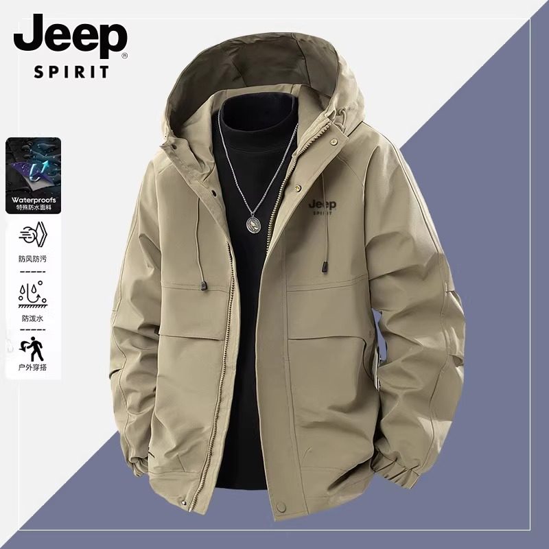 JEEP SPIRIT夹克男2025新款秋冬季美式休闲防风连帽工装外套男士,男装,夹克,淘宝优惠券,粉丝福利购,淘宝优惠卷