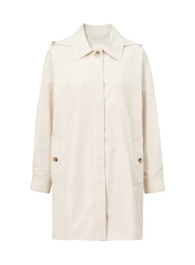 珂思正品春季款简约风通勤休闲连帽中长风衣EJ00375A1 EJ00380C1