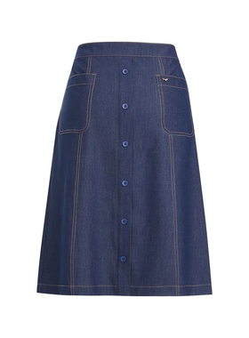 珂思正品丹宁新款简约通勤半裙百搭款牛仔A字裙半身裙EW01050Q7