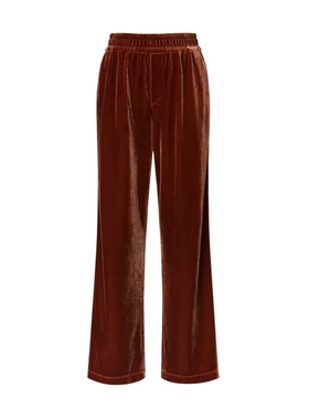 卡迪黛尔正品垂坠感阔腿裤休闲光泽感休闲裤条纹裤子CV02689D1