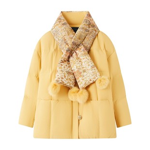 菀草壹专柜国内代购 保暖减龄鸭绒上衣围巾领羽绒服外套Y01731559