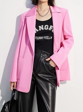 包邮仿佛正品商场同款可拆卸衣领长袖西服印花外套FA00411T3