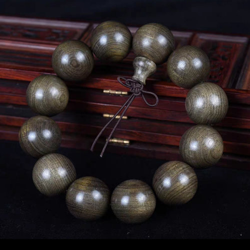 阴沉木佛珠手串工艺品金丝
