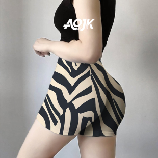 欧美风健身瑜伽短裤女外穿瑜伽裤三分裤高腰提臀美臀裤跑步运动裤