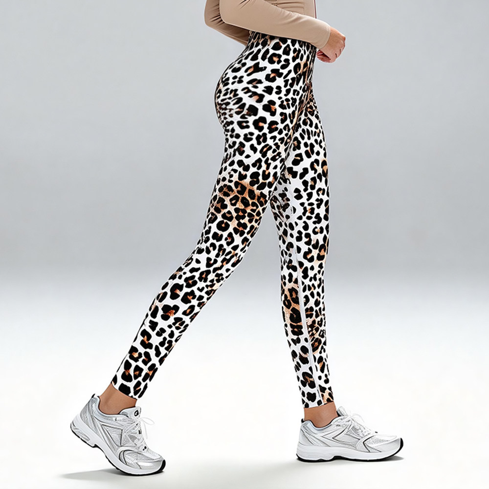 高腰提臀瑜伽裤女蜜桃臀印花运动健身紧身裤提臀普拉提训练长裤子