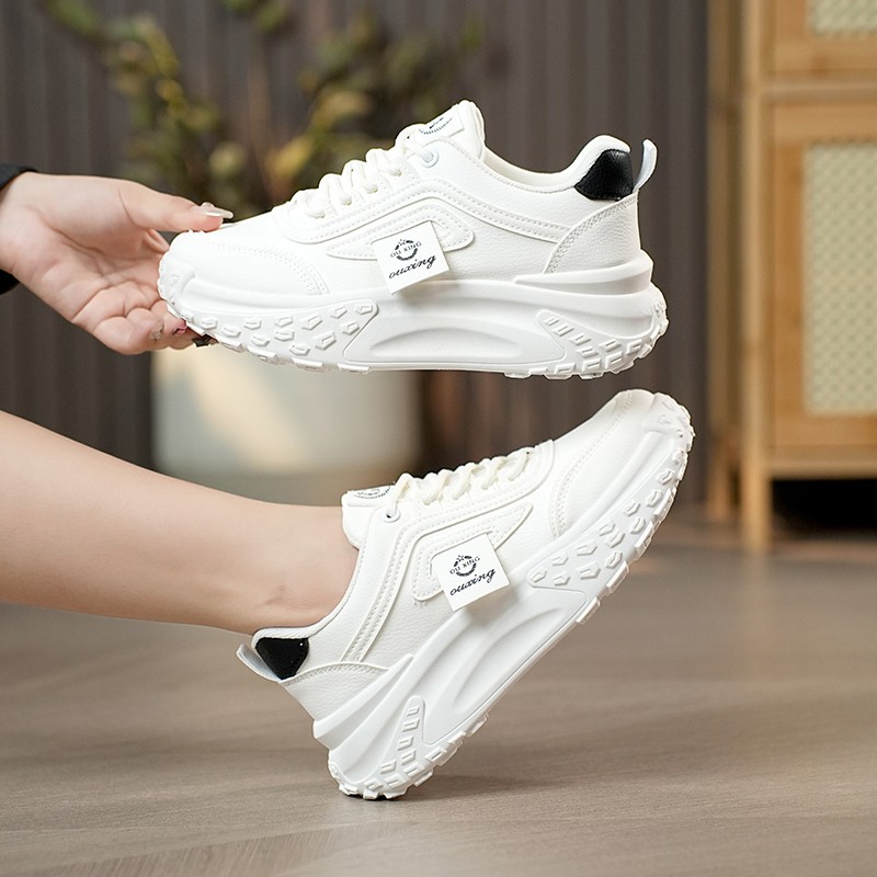 高帮厚底小白鞋2025新款