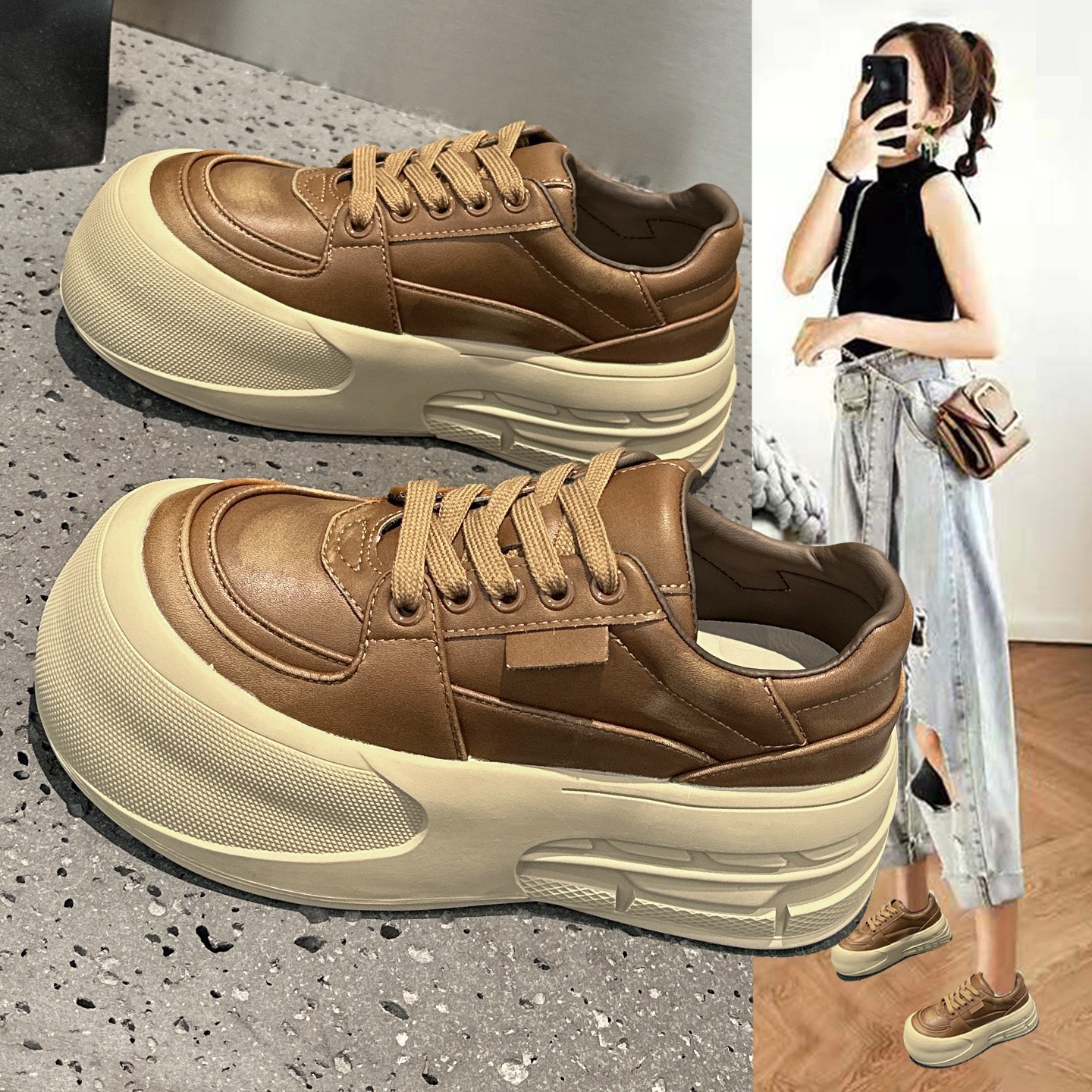 2025新款增高学生小白鞋