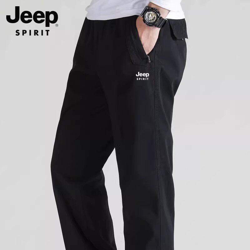 吉普休闲裤男士秋春季工装长裤2026新款宽松大码男裤爸爸裤子男款