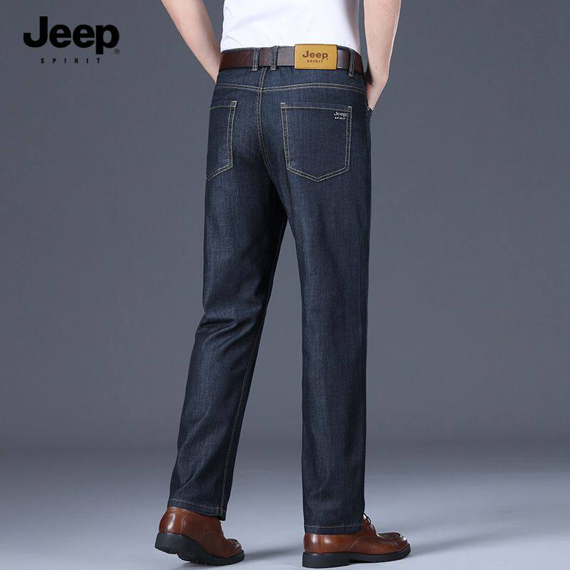 吉普男士牛仔裤2026新款宽松直筒夏季薄款中年爸爸冰丝休闲长裤子