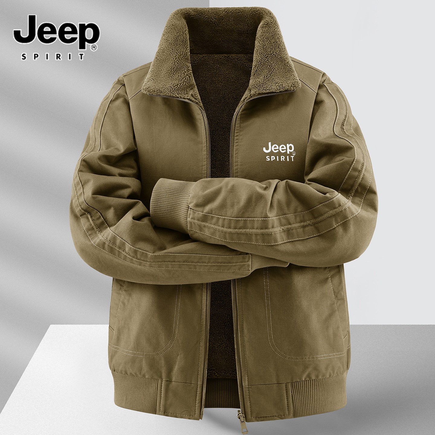 JEEP吉普纯棉工装棉衣男款加绒加