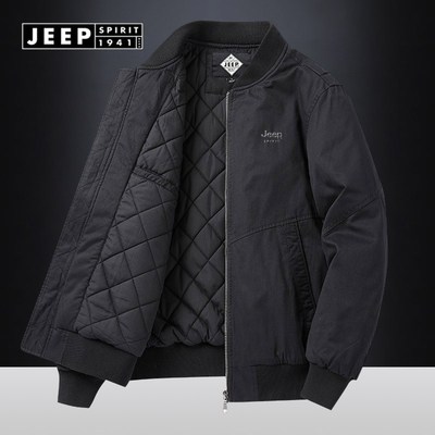 JEEP吉普棉服男款冬季短款夹棉保