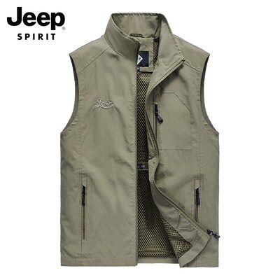 吉普男士马甲秋季新款户外马夹钓