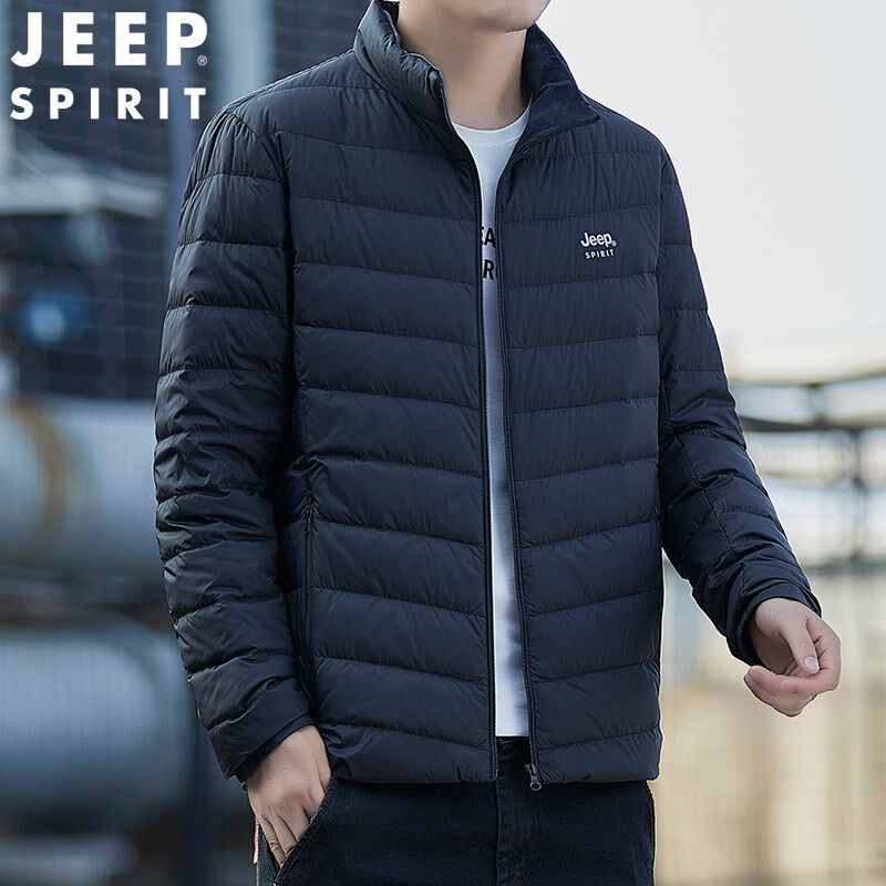 JEEP吉普轻薄羽绒服男秋冬立领休闲外套轻便运动防风保暖上衣2025