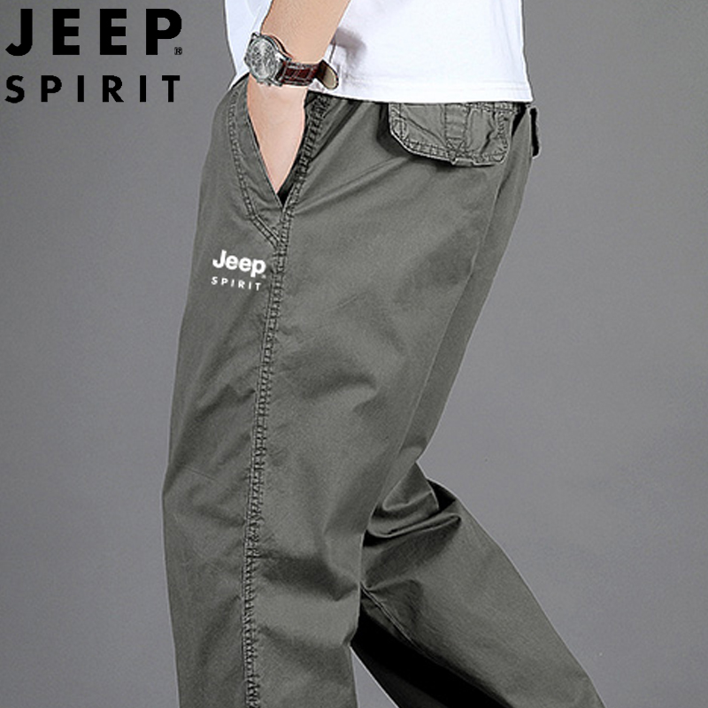 JEEP/吉普工装裤男宽松直筒运动裤2025夏季薄款大码男士休闲长裤