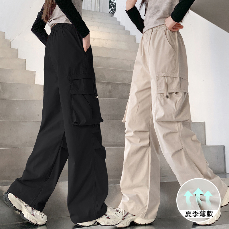 女童裤子夏天小女孩夏装2025新款女大童工装裤儿童夏季运动速干裤