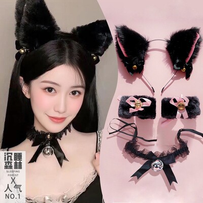 发箍手环项圈情趣道具牵引绳铃铛道具链捆绑狗链猫咪颈环项链男女