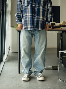 25AW日系潮牌赤耳丹宁牛仔裤高端14OZ宽松复古Cleanfit工装休闲裤
