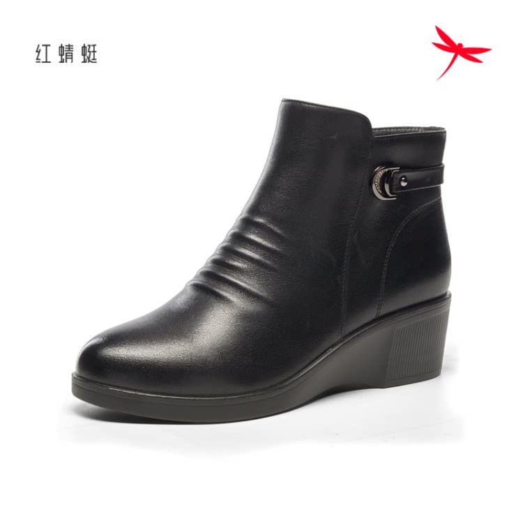 红蜻蜓商场同款妈妈棉鞋简约