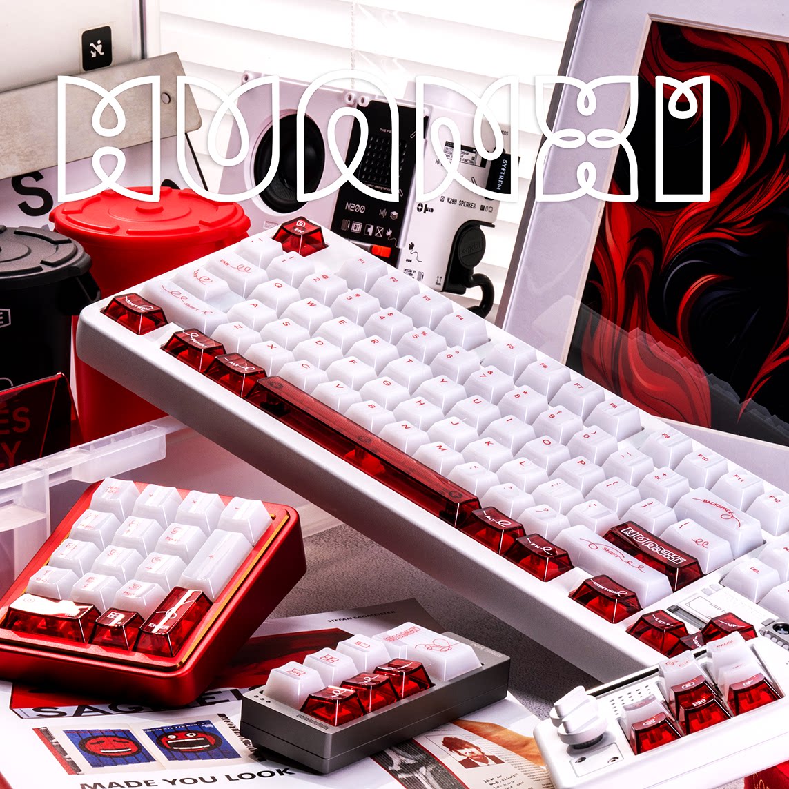 「上新」HUANXI红色白色透明PC键帽夜魔wooting磁轴游戏办公通用图片