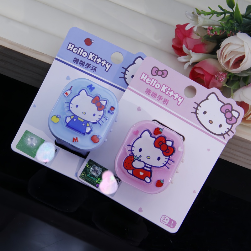 三丽鸥新款hellokitty猫儿童玩具装饰手表啪啪圈手环女孩拍拍圈潮