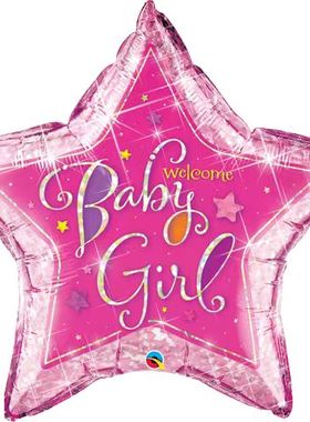 彩印图案 36吋 欢迎女孩 Welcome Baby Girl Stars