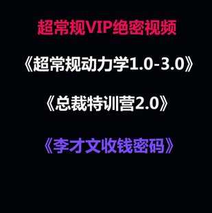 李才文超常规营销动力学李才文收钱密码 总裁特训营资源操控创富术