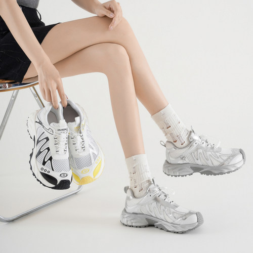 厚底银色老爹鞋女2025夏季新款网面歪头轻便运动鞋徒步户外休闲鞋