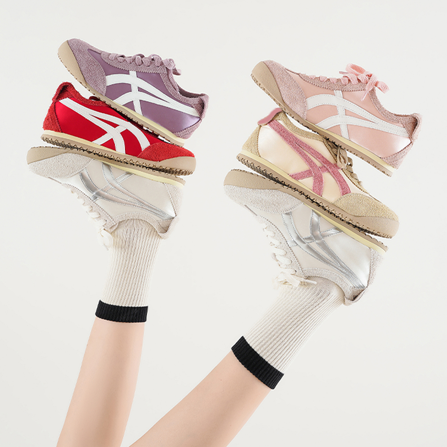 牛皮版厚底内增高德训鞋女2025夏季新款透气丝绸运动休闲鞋阿甘鞋