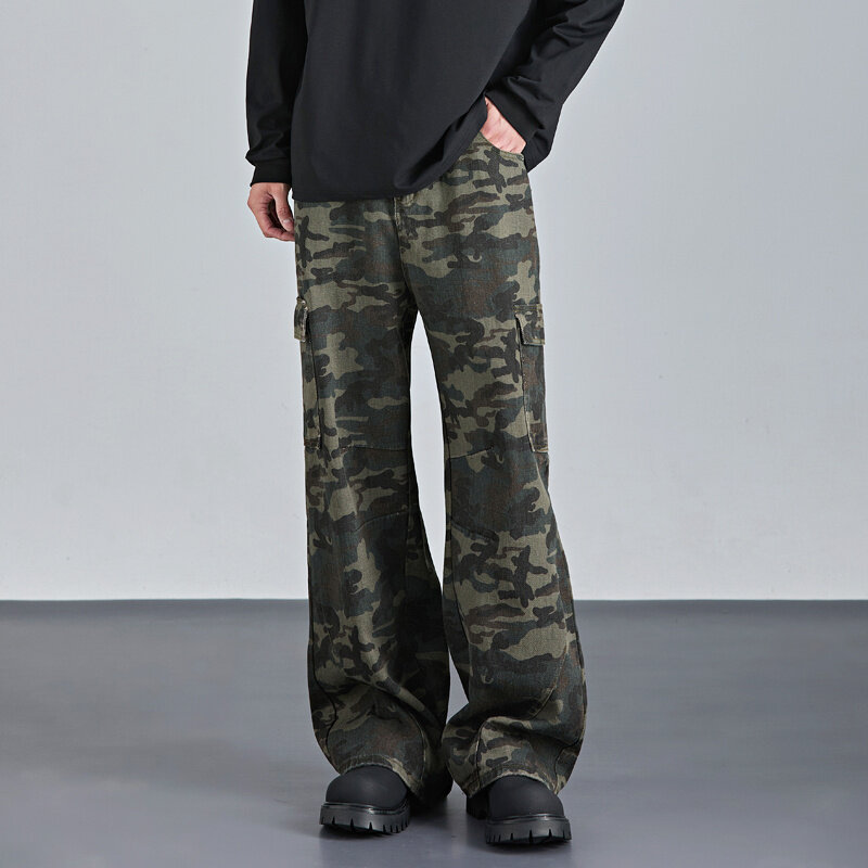 秋冬厚料190高个子男生加长版男裤迷彩裤120CM阔腿休闲裤特长裤子