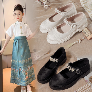 汉服鞋子女童马面裙古风单鞋中大童儿童玛丽珍国风古装春秋公主鞋