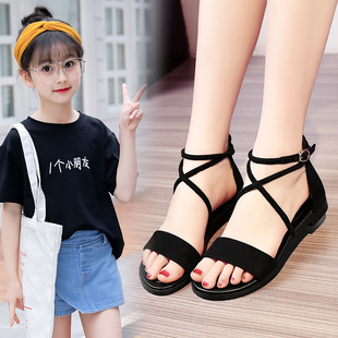 儿童公主鞋 韩版 小学生软底罗马鞋 2022新款 时尚 女童凉鞋 中大童夏季