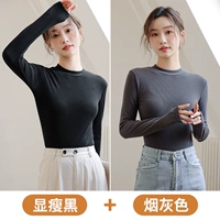 Стройный черный+дым серого