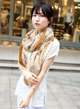 亚马逊时尚风女士披肩链条巴厘纱