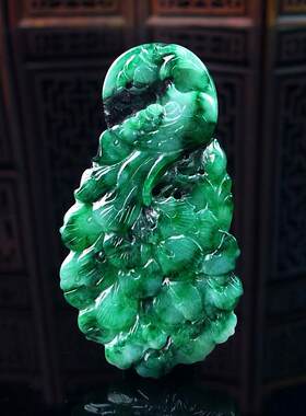 天然翡翠孔雀凤凰A货浴火重生