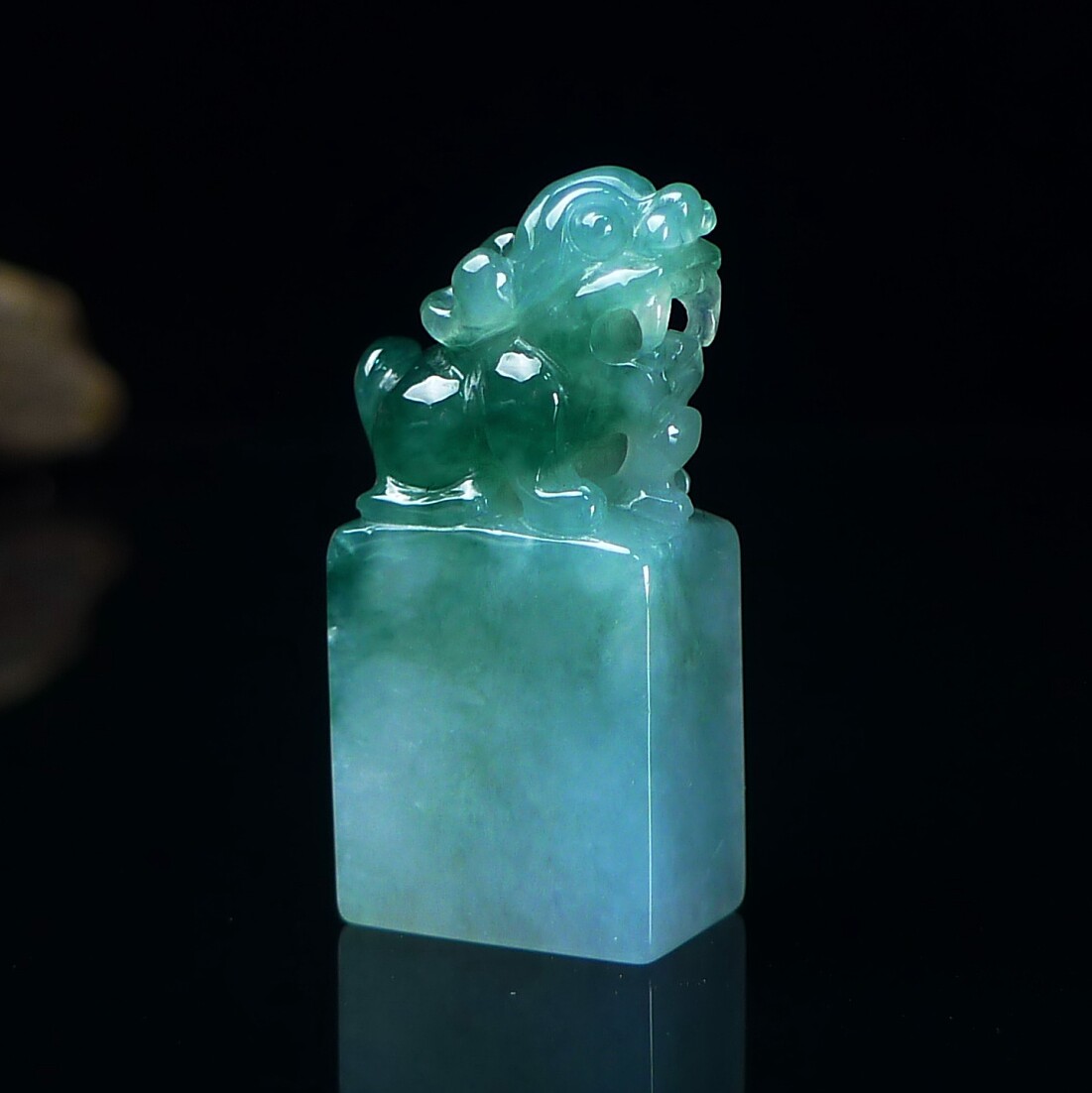 缅甸天然翡翠A货貔貅印章玉石