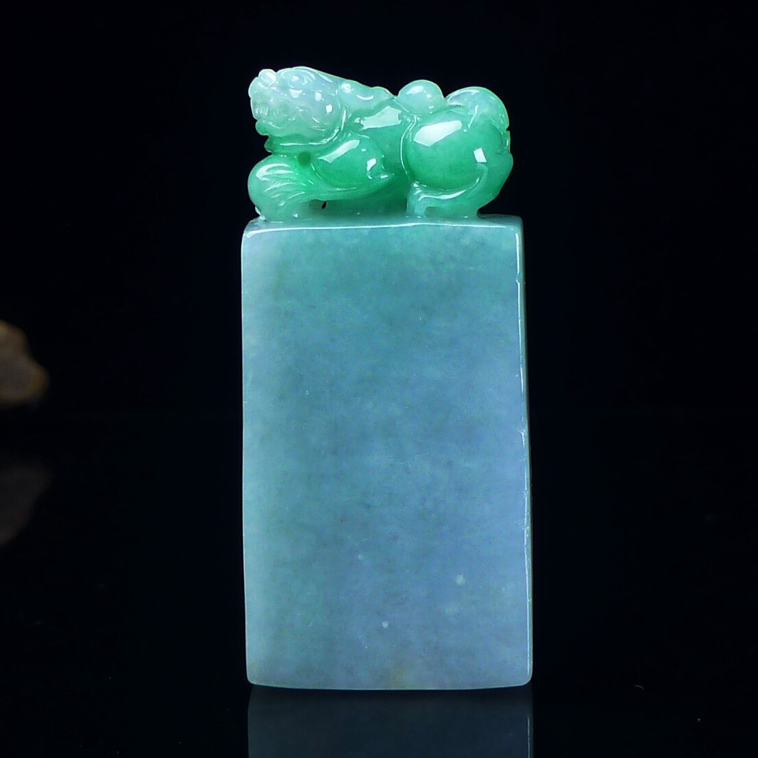 缅甸天然翡翠A货貔貅印章玉石