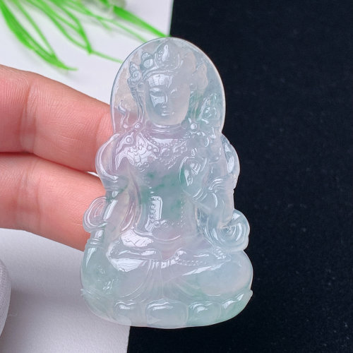 缅甸翡翠天然A货观音度母菩萨