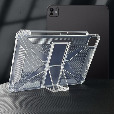 适用2025iPad Pro11平板支架保护套 iPad11便携隐形支架壳 Air11支架保护壳桌面支撑 收纳笔mini7透明防摔