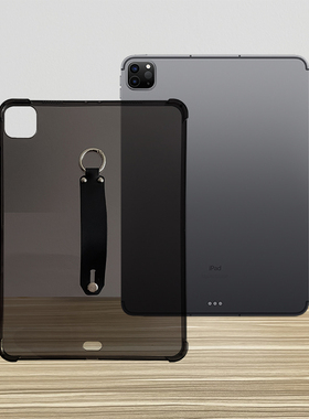 适用2022IPAD PRO11手持防摔透黑壳 苹果iPadPro11黑色气囊软胶壳
