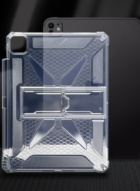 适用2024iPad Pro11平板支架保护套 iPad10便携隐形支架壳 Air7支架保护壳桌面支撑 收纳笔mini7透明防摔