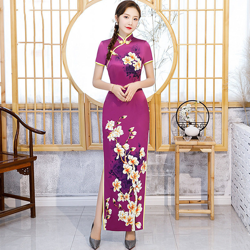 新品走秀旗袍长款演出服女显瘦优旗袍