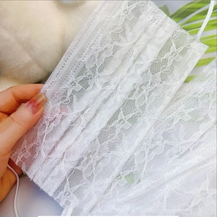 一次性网纱蕾丝口罩透气款 清新简约2025 女高颜值两层防晒独立包装