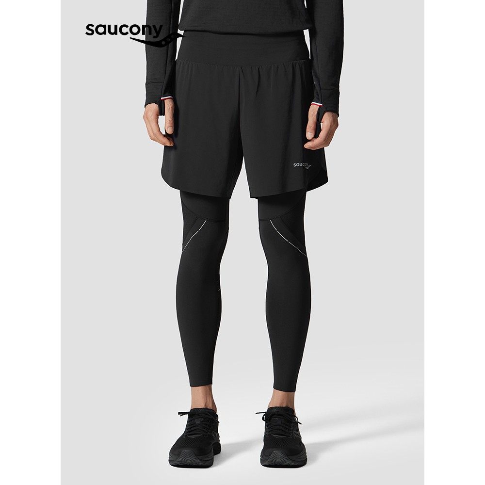 Saucony索康尼官方高弹易打理包容性强运动休闲二合一紧身长裤