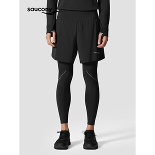Saucony索康尼官方高弹易打理包容性强运动休闲二合一紧身长裤